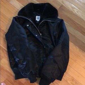 Gap jacket so cute guys! Faux fur around collar